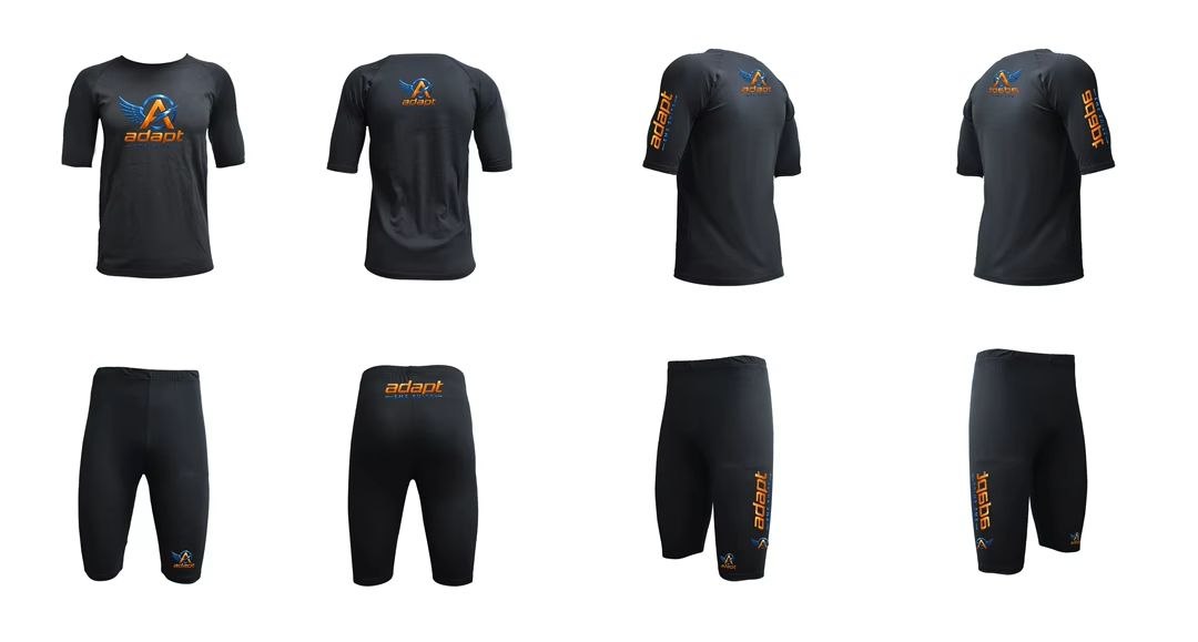 Adapt branded training tee and shorts